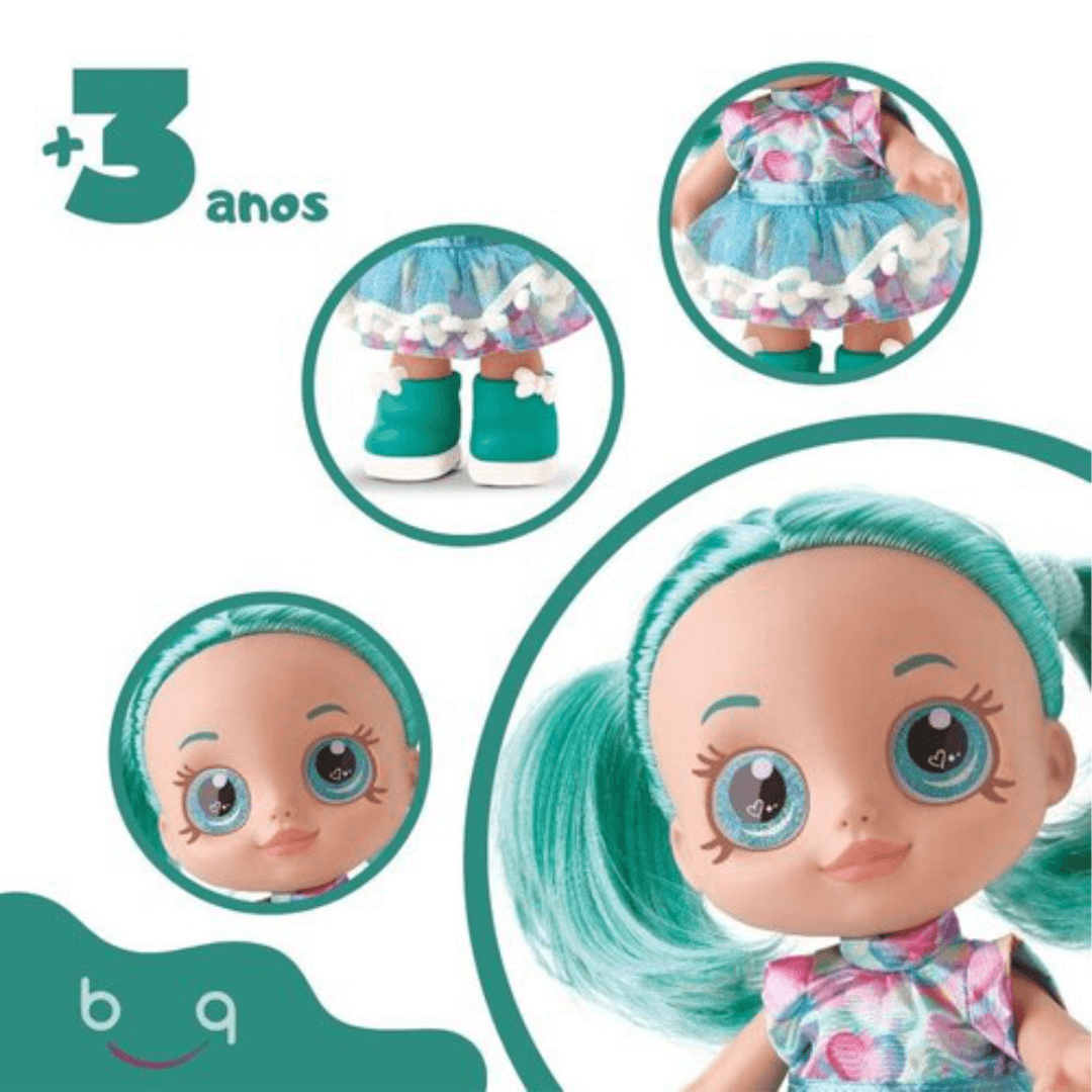 Boneca Rainbow Girls - Cabelo Colorido Verde Mint De Vinil