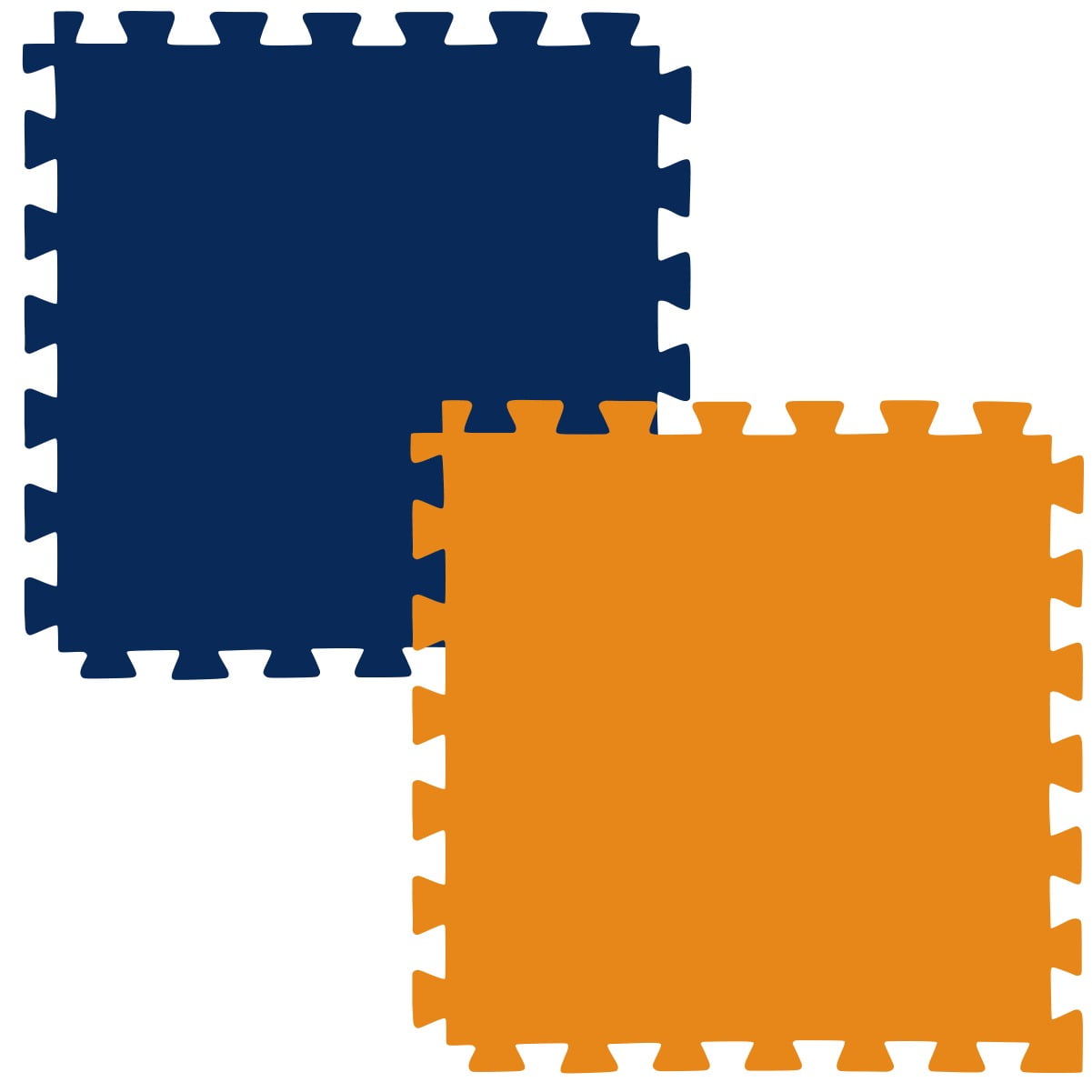 E.V.A Tatame de 1,00 x 1,00m de 20mm -  Azul Escuro / Laranja - Bicolor