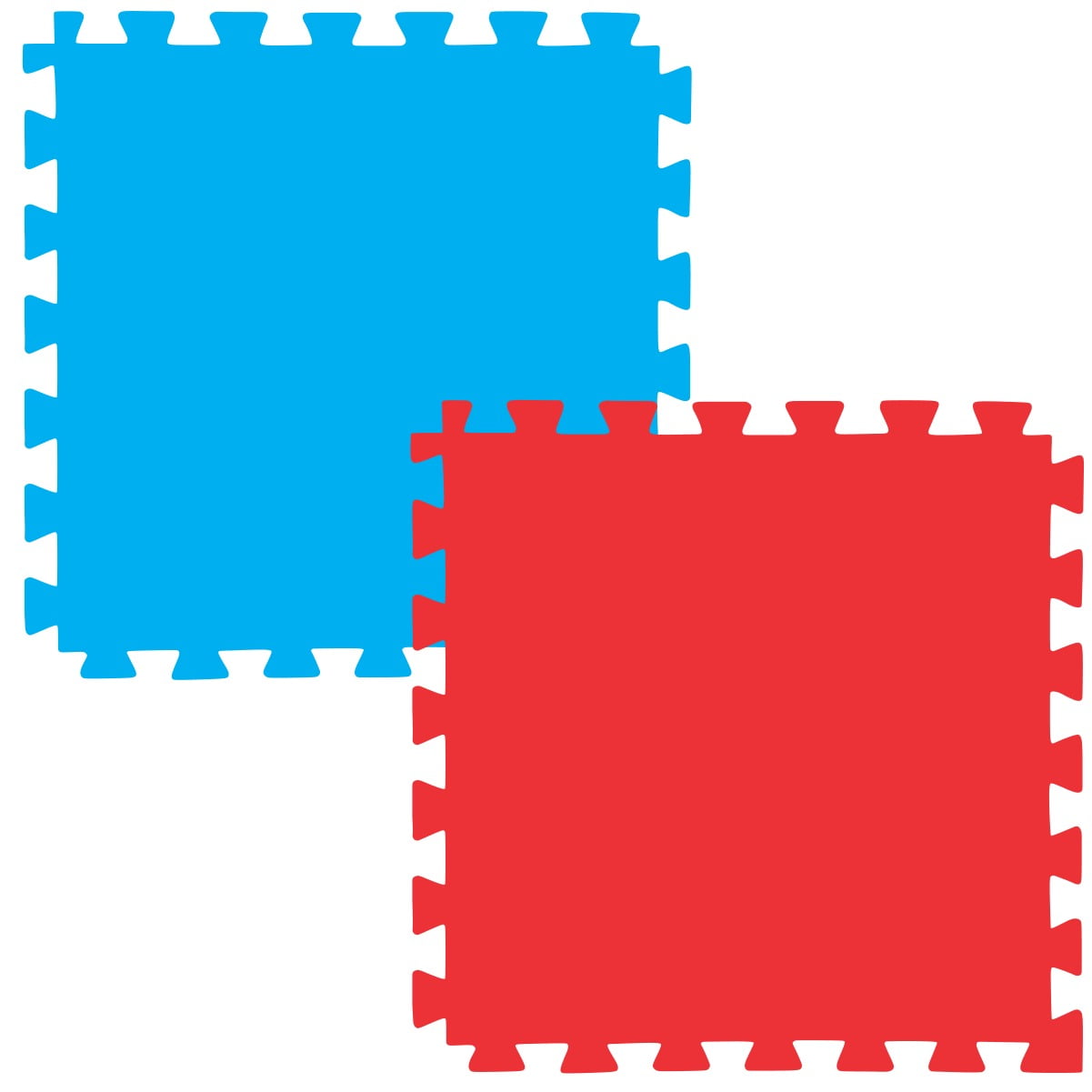 E.V.A Tatame de 1,00 x 1,00m de 20mm - Azul Royal / Vermelho - Bicolor