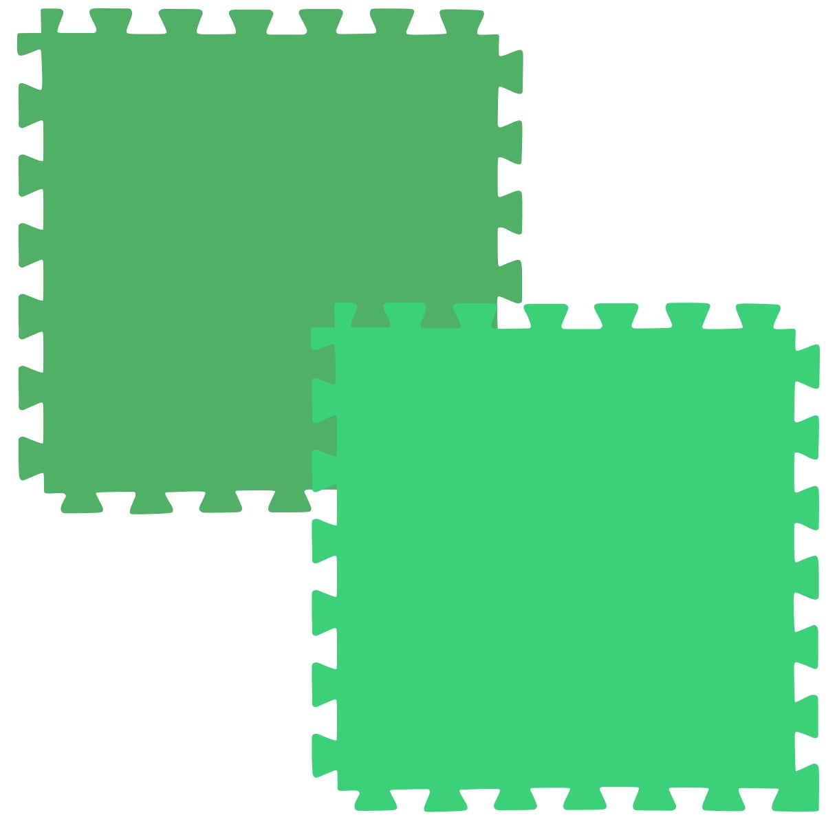 E.V.A Tatame de 1,00 x 1,00m de 20mm - Verde Escuro / Verde Claro - Bicolor