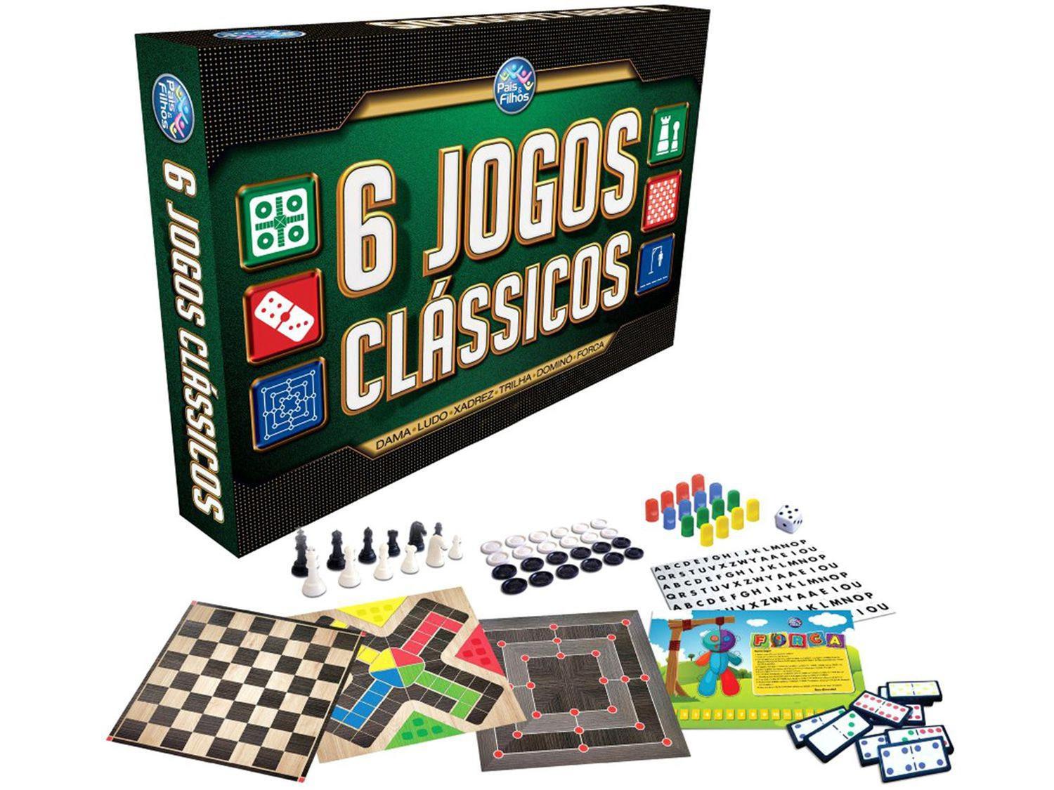 Kit de Jogos Clássicos Ludo Dama Trilha Sobe e Desce Temáticos