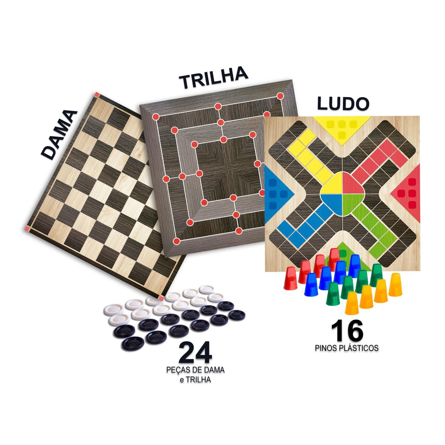 Damas, Ludo e Trilha – Super Jogos – Zepelim Brinquedos Educativos