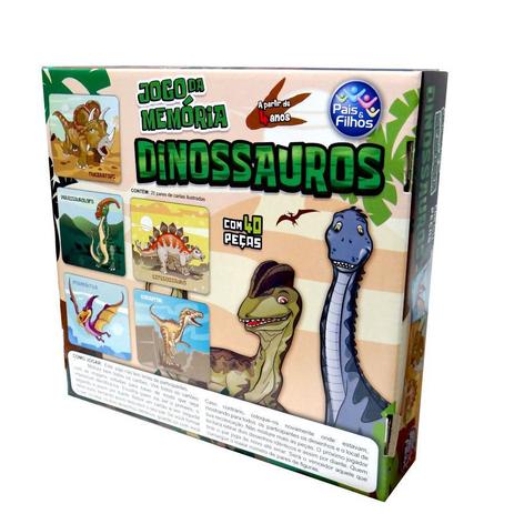 Jogo da Memória Dinossauros 54pcs em Madeira - Coluna-Bella Biju Arapongas  : Brinquedos, Eletrônicos e Acessórios para Celular