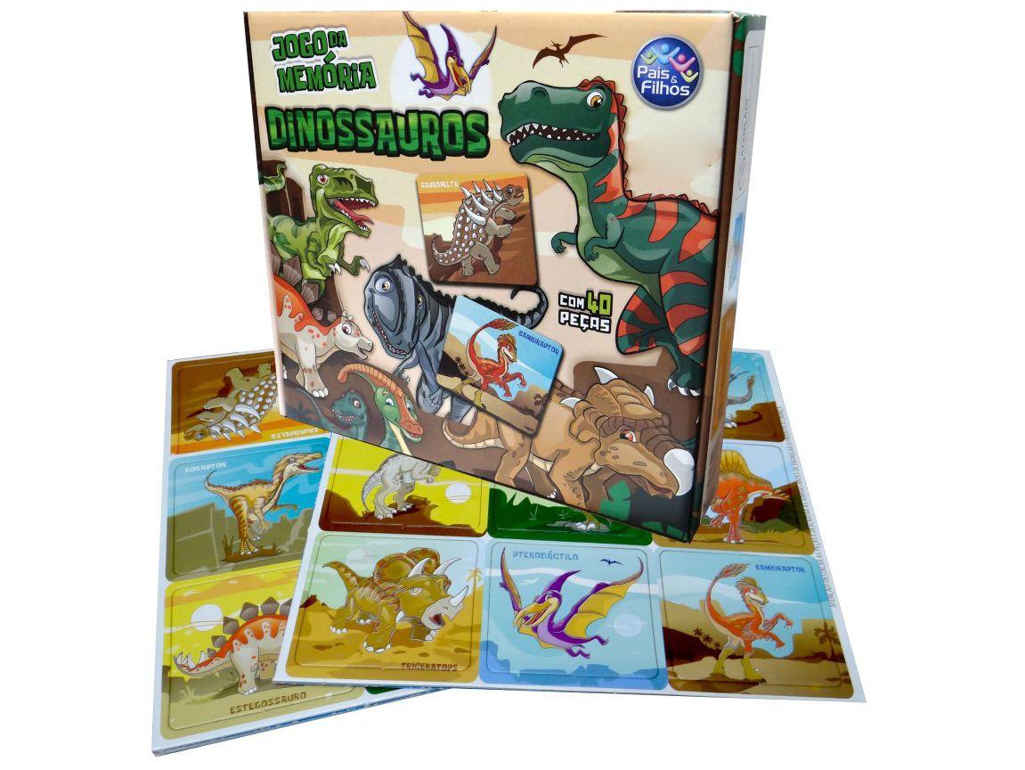 Jogo da Memória Dinossauros 54pcs em Madeira - Coluna-Bella Biju Arapongas  : Brinquedos, Eletrônicos e Acessórios para Celular