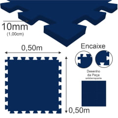 Tatame (E.V.A) 0,50m x 0,50m de 20mm - Azul Marinho 