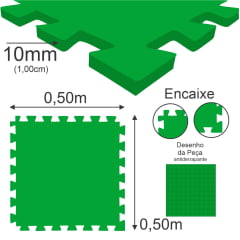 Tatame (E.V.A) 0,50m x 0,50m de 20mm - Verde Bandeira