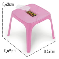 Kit - 1 Mesa e 2 Poltrona Infantil - Rosa