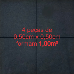 Piso Emborrachado 0,50cm x 0,50cm de 11mm