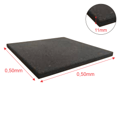 Piso Emborrachado 0,50cm x 0,50cm de 11mm