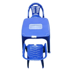 Kit - 1 Mesa e 2 Poltrona Infantil - Azul