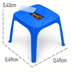 Kit - 1 Mesa e 2 Poltrona Infantil - Azul