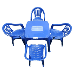 Conjunto Infantil Mesinha Com Quatro Cadeirinhas Azul