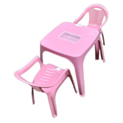 Kit - 1 Mesa e 2 Poltrona Infantil - Rosa