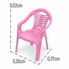 Kit - 1 Mesa e 4 Poltrona Infantil - Rosa