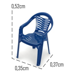Kit - 1 Mesa e 4 Poltrona Infantil - Azul