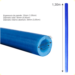 Isotubo Blindado Para Haste (25mm ou 30mm) 1,30m - Azul