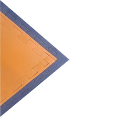 E.V.A Tatame de 1,00 x 1,00m de 20mm -  Azul Escuro / Laranja - Bicolor