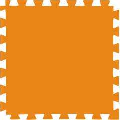 Tatame (E.V.A) 0,50m x 0,50m de 10mm - Laranja