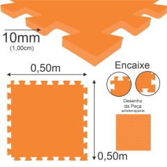 Tatame (E.V.A) 0,50m x 0,50m de 10mm - Laranja