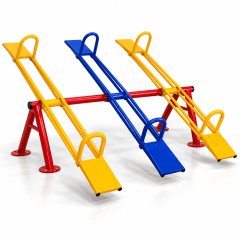 Gangorra Tripla Playground de Ferro Colorido